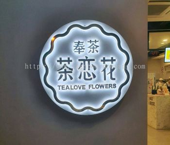 tealove flowers stainless steel box up 3d led backlit lettering and logo signage signboard at klang kuala lumpur