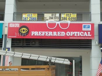 Preferred Optical Aluminium Ceiling Trim Casing 3D Box Up Led Frontlit Lettering Signage Signboard At Klang Kuala Lumpur 