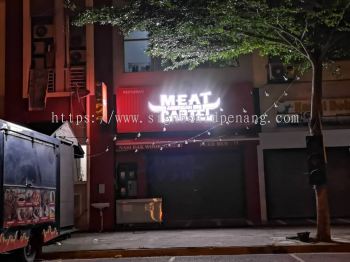 meat cartel aluminium trism base 3d lettering frontlit signage signboard 