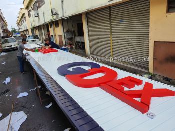 GDEX aluminium ceiling trism base and 3d led frontlit lettering signage signbaord at puchong kuala lumpur