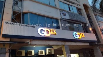 gdex aluminium ceiling trism casing 3d led frontlit lettering signage signboard at klang kuala lumpur shah alam puchong