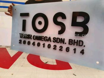 tabir omega company acrylic base with pvc cut out 3d lettering indoor signage signboard at klang kuala lumpur shah alam puchong kajang 