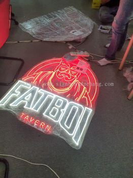 Fatboi restaurant cafe neon bar led indoor signage signboard at klang kuala lumpur shah alam puchong kepong