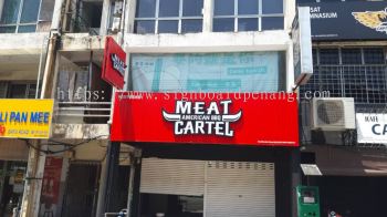 meat cartel restaurant cafe aluminium ceiling trism casing 3d led frontlit lettering logo signage signboard at klang kuala lumpur shah alam puchong kepong subang