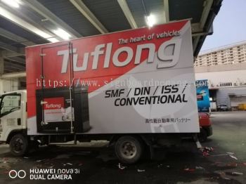 tuflong battery company truck lorry sticker print signboard signage at subang ampang puchong cheras