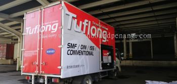 tuflong battery company truck lorry sticker print signboard signage at subang ampang puchong cheras