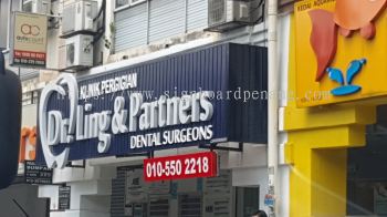 dental 3d led frontlit lettering logo aluminium trism casing base signage signboard at cheras damansara puchong kepong