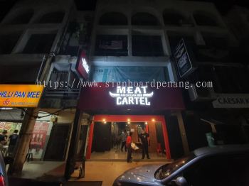 meat cartel aluminum trism ceiling casing 3d aluminium box up fronlit channel lettering logo signage signboard at cheras klang puchong damansara subang jaya kepong