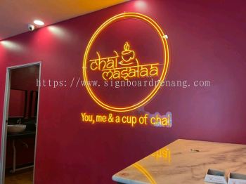 chai masalaa led neon bar indoor signage signboard at klang kuala lumpur shah alam puchong kepong damansara subang jaya