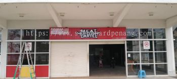 meat cartel aluminium trism ceiling base 3d led frontlit lettering signage signboard at klang kuala lumpur shah alam puchong damansara kepong cheras 