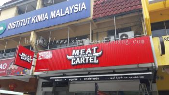 meat cartel aluminium trism ceiling base 3d led frontlit lettering signage signboard at klang kuala lumpur shah alam puchong damansara kepong cheras 