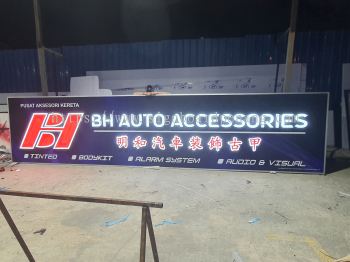 bh auto accessories 3d box up led frontlit lettering logo signage signboard at klang kuala lumpur shah alam puchong kepong subang jaya cheras 