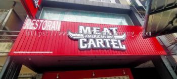 meat cartel restaurant aluminium trism ceiling base 3d box up led frontlit lettering logo signage signboard at klang kuala lumpur shah alam puchong kepong damansara cheras subang jaya