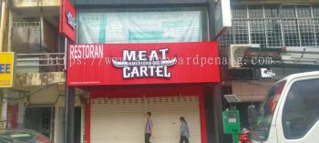 meat cartel restaurant aluminium trism ceiling base 3d box up led frontlit lettering logo signage signboard at klang kuala lumpur shah alam puchong kepong damansara cheras subang jaya