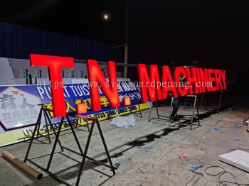 tn machinery 3d box up led frontlit lettering logo signage signboard at Pulau Pinang, George Town, Gelugor, Perai