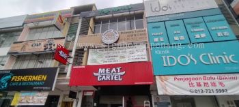 meat cartel aluminium trism ceiling casing base aluminium box up 3d led frontlit logo lettering signage signboard at klang kuala lumpur shah alam puchong damansara cheras sungai buloh batu caves