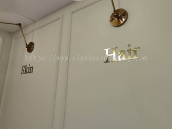 ido's stainless steel gold mirror cut out lettering logo indoor signage signboard at johor 