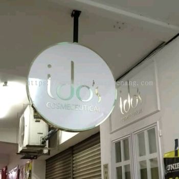 idos clinic stainless steel box up double side signage signboard at johor eco botanik