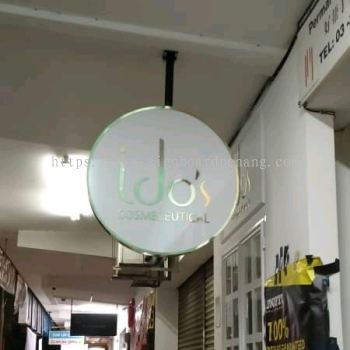 idos clinic stainless steel box up double side signage signboard at johor eco botanik