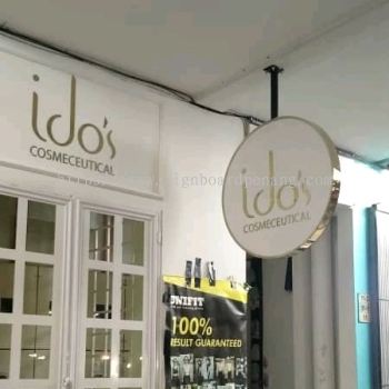 idos clinic stainless steel box up double side signage signboard at johor eco botanik