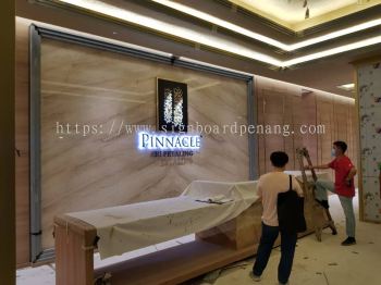 pinnacle 3d stainless steel box up backlit frontlit indoor signage signboard at sri petaling