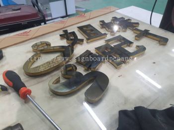 sisters vogue dairy stainless steel 3d lettering logo signage signboard at puchong