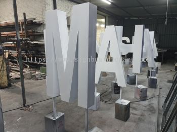 aluminium box up double close face gaint lettering logo signage signboard 