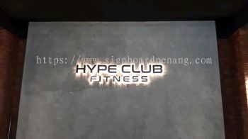 hype club fitness eg box up led backlit lettering logo indoor signage signboard at shah alam selangor