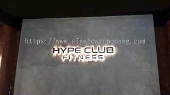 hype club fitness eg box up led backlit lettering logo indoor signage signboard at shah alam selangor