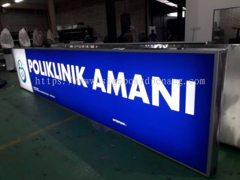 poliklinik amani lightbox signage signboard at puchong