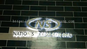 STAINLESS STEEL SILVER MIRROR BOX UP SIGNAGE WITH LED BACKLIT MAKER AT PENANG | KEDAH | TAIPING | JURU