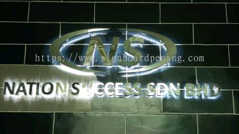 STAINLESS STEEL SILVER MIRROR BOX UP SIGNAGE WITH LED BACKLIT MAKER AT PENANG | KEDAH | TAIPING | JURU