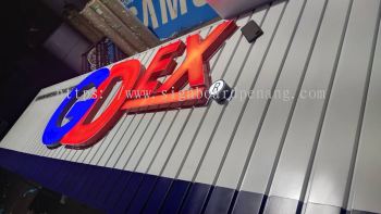 gdex aluminium trism ceiling base 3d box up led frontlit lettering logo signage signboard at kepong batu cave subang jaya cheras