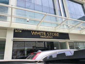 white store aluminium ceiling trism casing 3d stainless steel box up lettering logo signage signboard