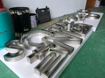 stainless steel box up 3d conceal lettering 