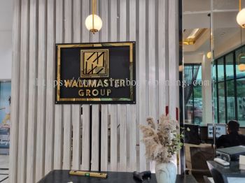 wallmaster indoor stainless steel gold mirror box up 3d led backlit lettering and logo signage at shah alam selangor