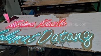 selamat datang terima kasih indoor led neon bar signage 