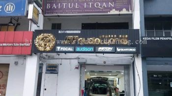 jff audio works aluminum trism stainless steel box up 3d led backlit lettering signage signboard at batu caves