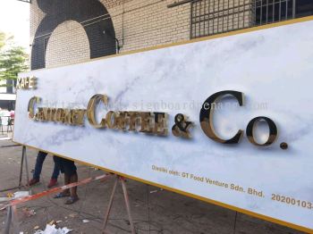 century coffee & co 3d stainless steel box up lettering signage signboard at telok panglima garang