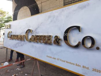 century coffee & co 3d stainless steel box up lettering signage signboard at telok panglima garang