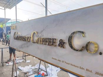 century coffee & co 3d stainless steel box up lettering signage signboard at telok panglima garang