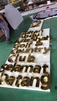 3D STAINLESS STEEL GOLD MIRROR SURFACE LETTERING SIGN MANUFACTURER AT PENANG | KEDAH | PERAK