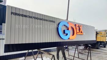 gdex aluminium trism base 3d box up led frontlit lettering logo signage signboard at batu caves kepong puchong klang subang jaya 