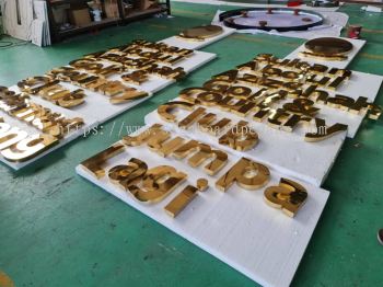 3D STAINLESS STEEL GOLD MIRROR SURFACE LETTERING SIGN MANUFACTURER AT PENANG | KEDAH | PERAK