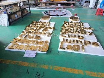 3D STAINLESS STEEL GOLD MIRROR SURFACE LETTERING SIGN MANUFACTURER AT PENANG | KEDAH | PERAK