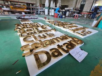 3D STAINLESS STEEL GOLD MIRROR SURFACE LETTERING SIGN MANUFACTURER AT PENANG | KEDAH | PERAK