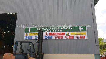 construction safety metal gi signage 