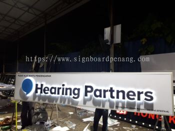 Hearing Partners 3d led backlit eg box up lettering indoor signage signboard at amcorp mall petaling jaya