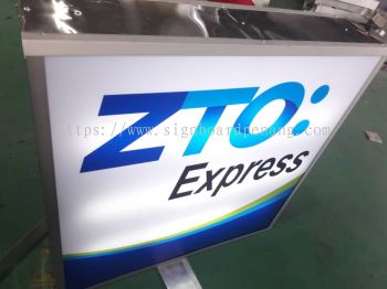 zto express double side lightbox signage signboard at petaling jaya 