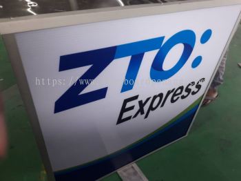 zto express double side lightbox signage signboard at petaling jaya 